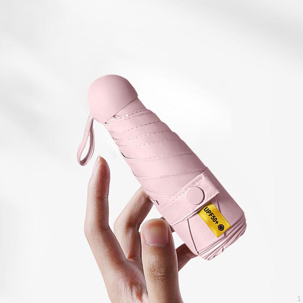 Folding Rain Umbrella Compact Small 6 Ribs for Outdoor Activities Beach Trip