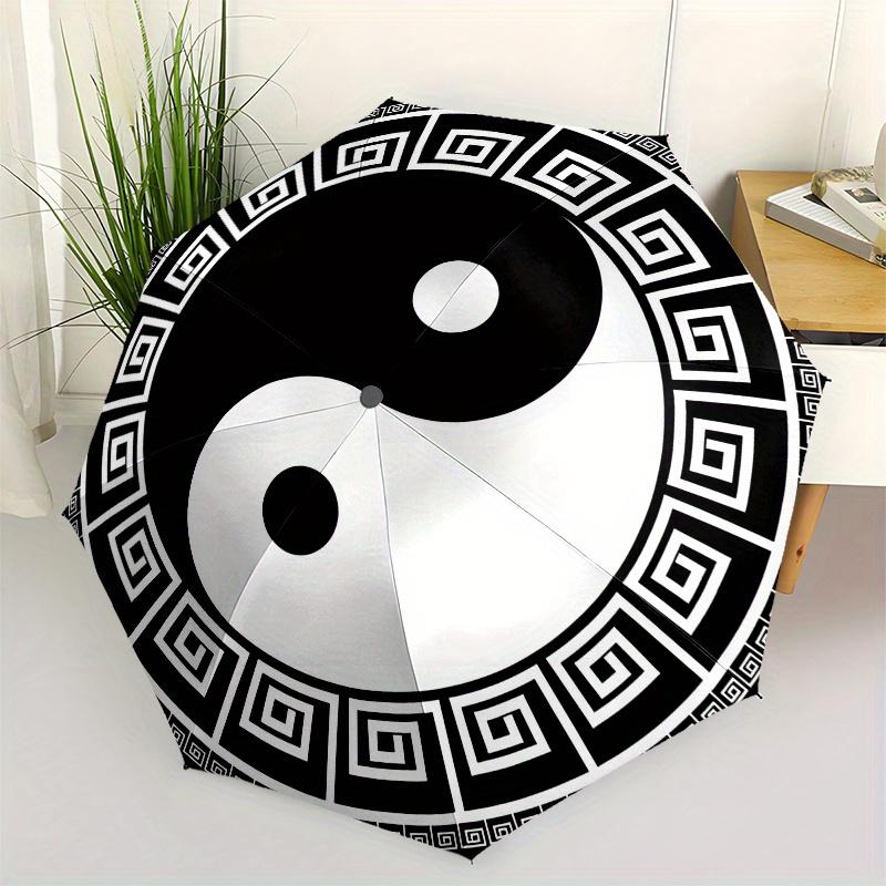 

Yin Yang, Balance themed Eight rib Automatic Folding umbrella Is Suitable for Both Men and Women, Making It A Perfect Christmas and Valentin
