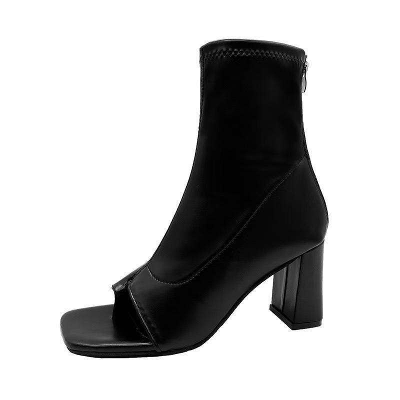 Skinny and breathable Martin boots women's British style high-heeled boots women's spring and autumn new versatile Roman cool boots