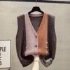 Sweater Knitted Cardigan Spring and Autumn Vest Fashion Cover Meat All-match Loose Outer Wear Clip Outer Vest Waistcoat