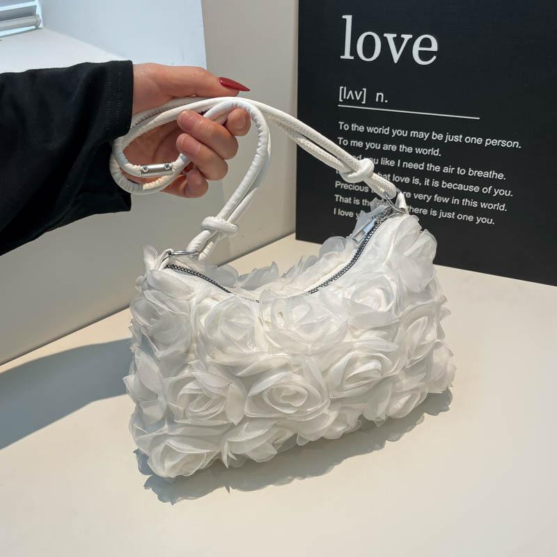 New Personalized Niche Rose Lace Dinner Bag Fashion Shoulder Bag Simple Hand Bag
