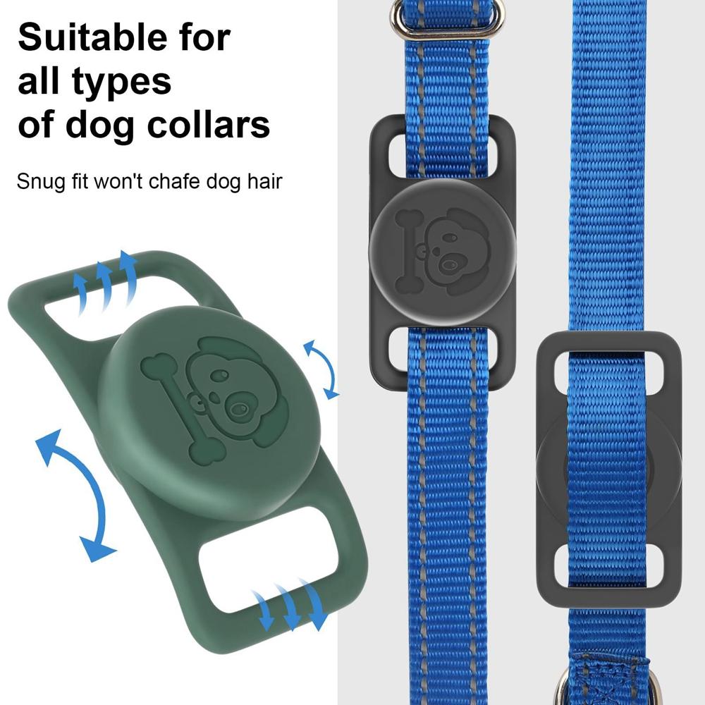 Protective Silicone Case for AirTag GPS Locator Pet Dog Cat Collar Waterproof Soft Holder for Air Tags GPS Tracking Device