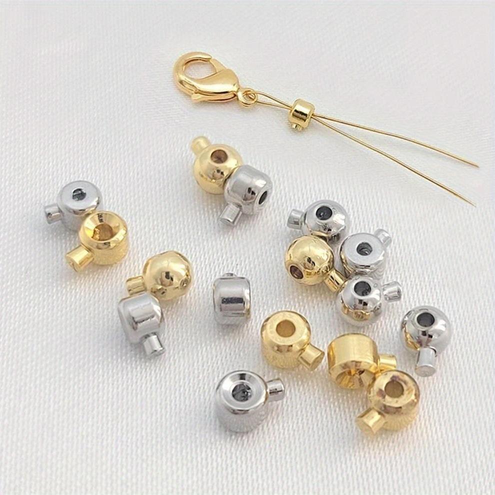 20Pieces Convenient Bead Positioning Clasps Stopper Spacer Bead Crimp End Beads Jewelry Accessories for Handmade Crafts.