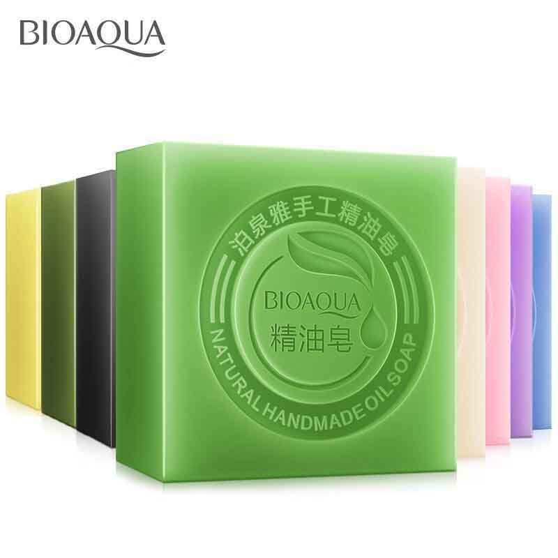 Bioaqua Bambuskohle-Seife, Matcha-Seife, Lavendel, reinigende ätherische Ölseife, Schönheit, Haut, handgemachte Seife, Kosmetik