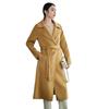 Women's Extra-Long Slim-Fit Over-the-Knee Double-Faced 100% Wool Queen Style Trench Coat for Autumn/Winter