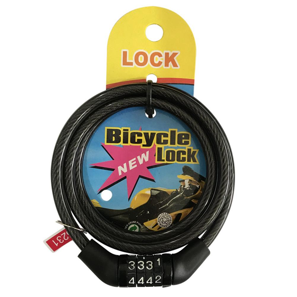 Bike Lock 4 Digit Resettable Combination Coiling Bike Cable Lock for Road Bike Mountain Bike