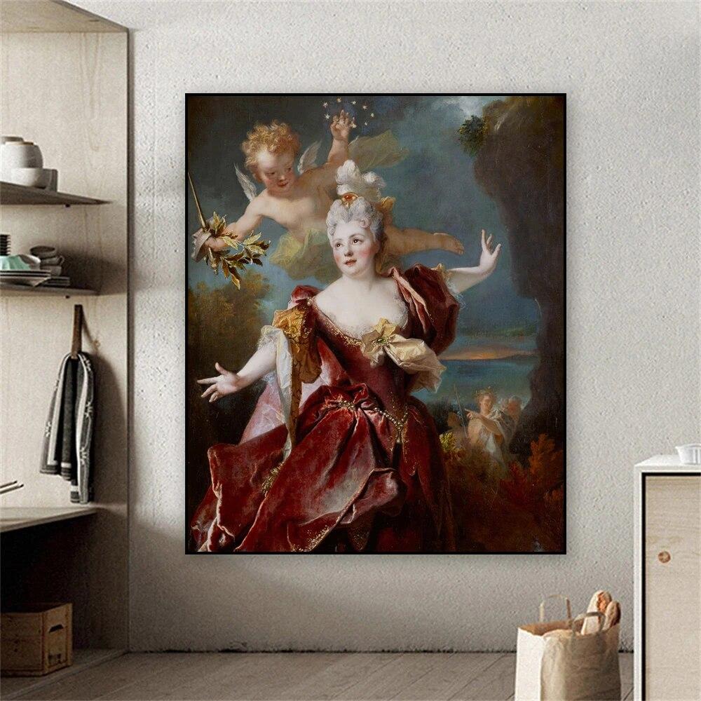Vintage Oil Painting Poster Mademoiselle Duclos In the Role of Ariadne Prints Renaissance Art Canvas Painting Living Room Decor
