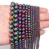 2/3/4/6/8/10mm Natürliche Schwarze Hämatit Steinperlen Bunte Runde Lose Perlen Für DIY Schmuckherstellung Halskette Armband Zubehör