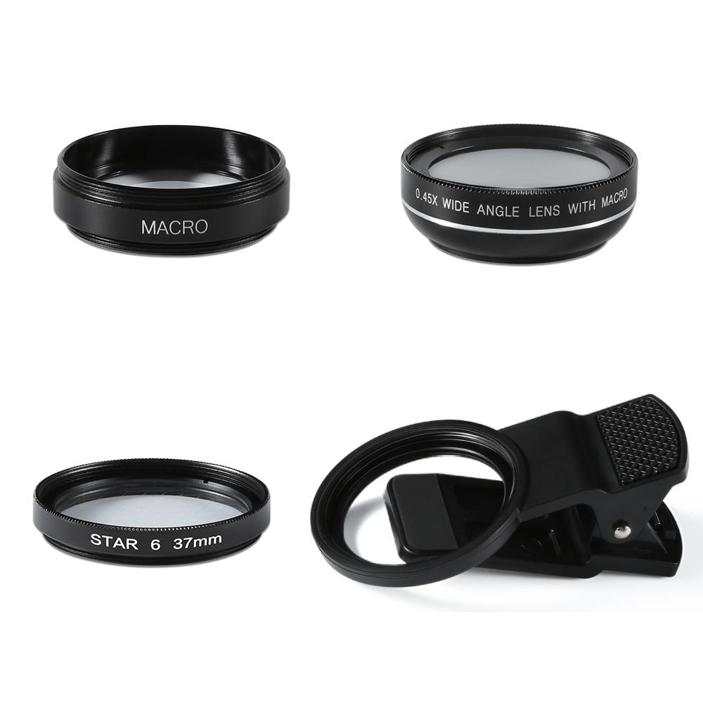 Telephoto Wide Angle Fisheye Lens Portable Clip-on Mobile Phone Fisheye Camera Creative Shot Lens for Smartphone Photography Phone Macro len