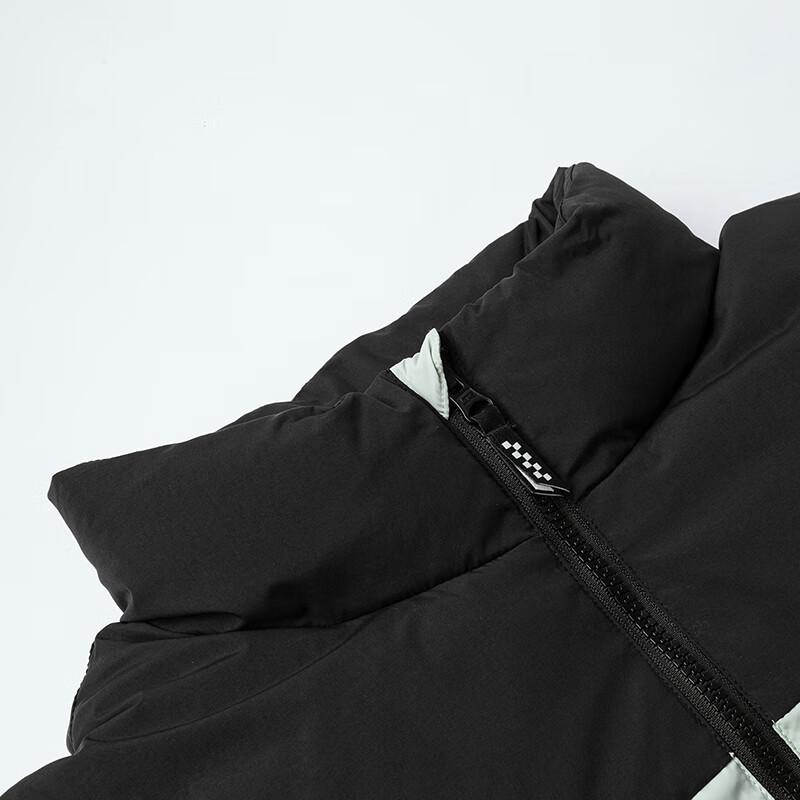 Vans Color Block Design Stand Collar Soft Comfortable Long Sleeve Down Jacket Unisex Outerwear Gray-Green VN000P30ZRT