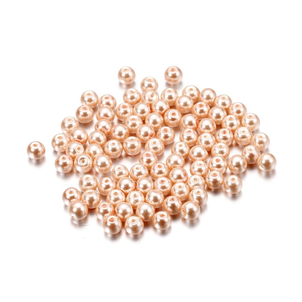 50-100Pcs 4/6/8mm Round Glass Bead Imitation Pearl Beads for DIY Earrings Necklace Jewelry Making Findings Accessories