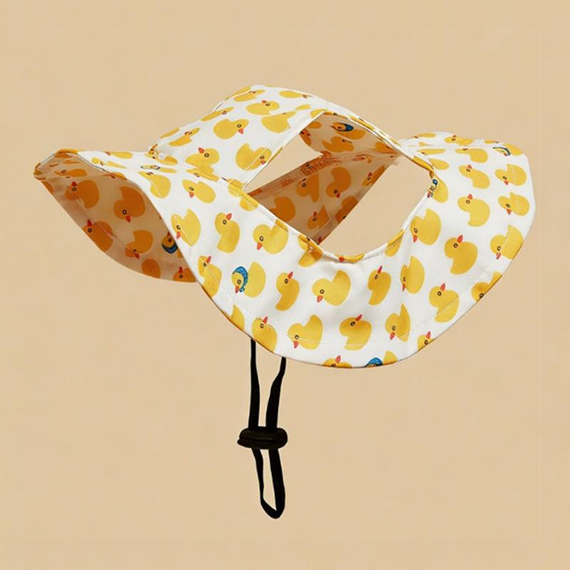 Summer Pet Cat Sun Hat With Ear Holes - Cute Kitten Fisherman Cap For UV Protection Breathable Outdoor Sunshade Cap For Cats