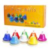Orff conjunto de instrumentos musicais sino colorido 8 notas sino de mão brinquedo musical infantil bebê educação precoce lindo presente de natal