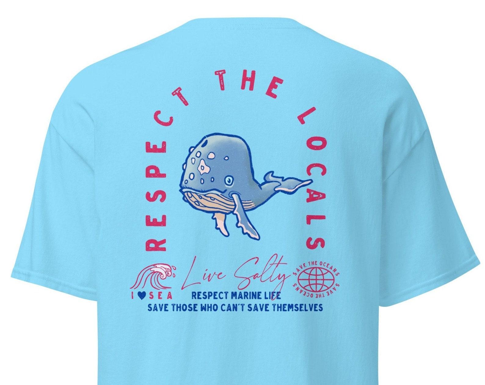 Humpback Whale T-shirt, Respect the Locals, Ocean Animal Tee L