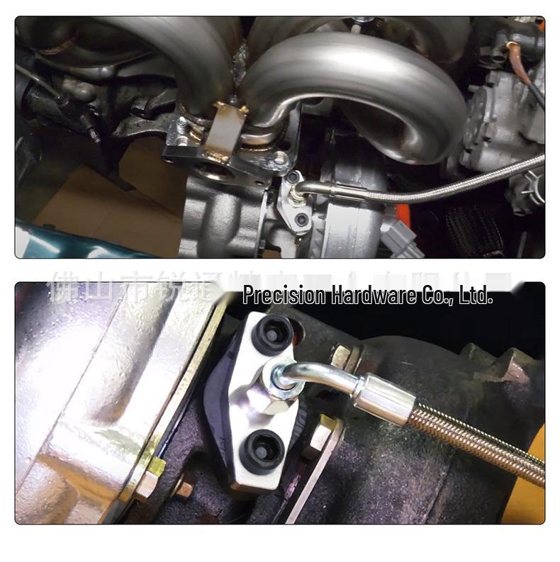 AN10 Turbocharger Oil Line Flange Adapter for GT25/28/30 Models