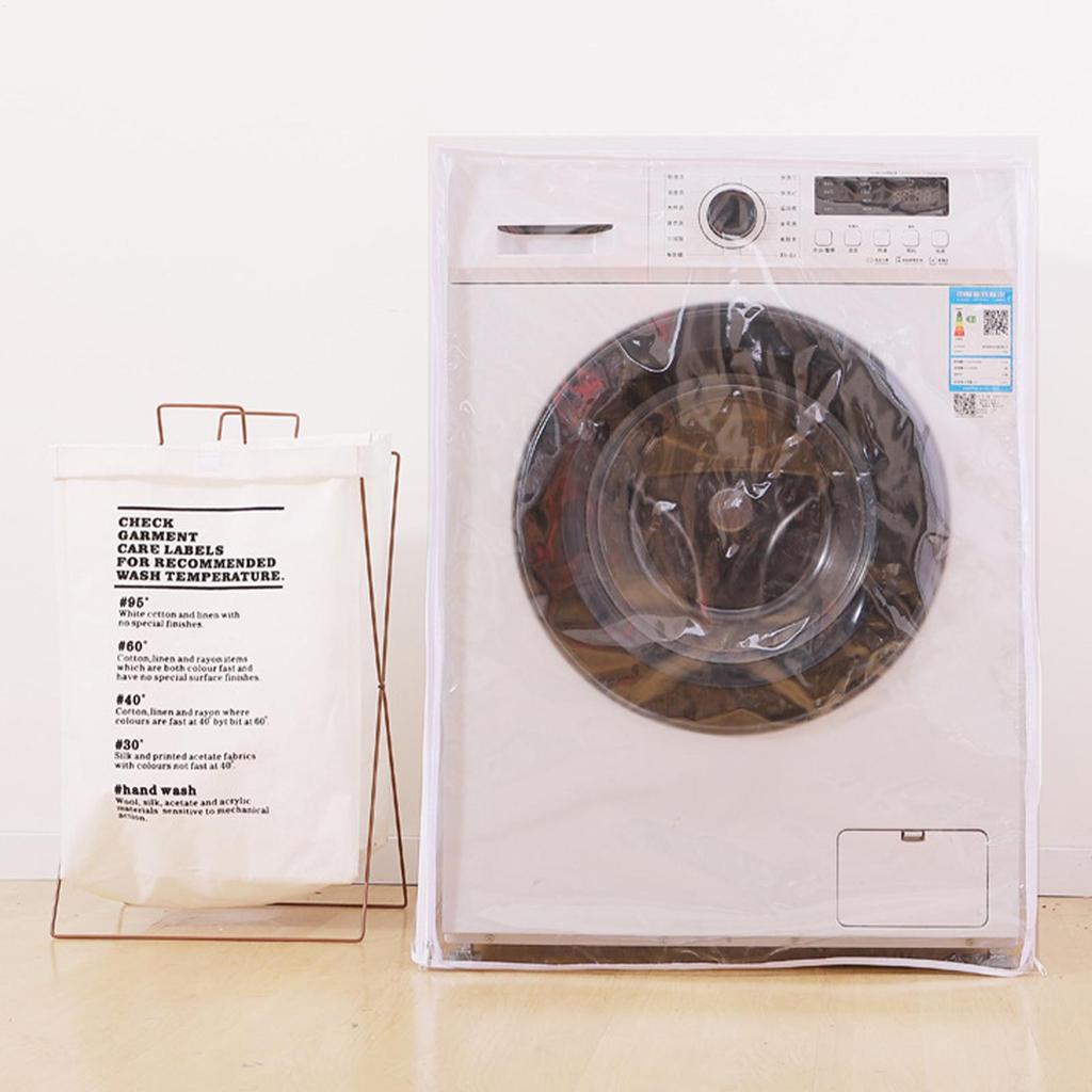 Drum Washing Machine Dust Cover With Smooth Zipper Transparent Waterproof Covers Household Dust Cloth For Washing Machine
