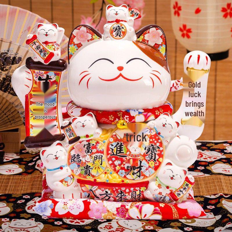 Lucky Cat 2025 Model: Automatic Waving Hand Ornament for Business Prosperity and Home Decor