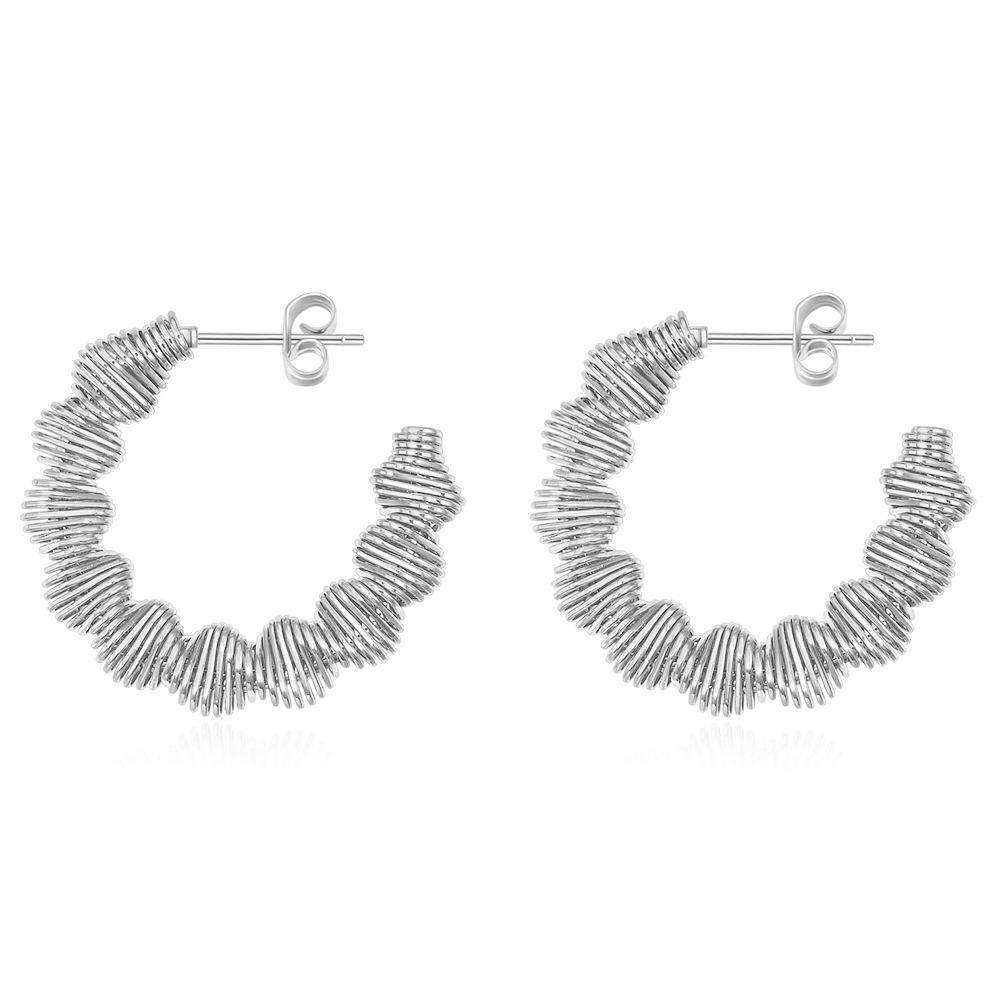 European & American 30MM Irregular Geometric Twisted Rope Earrings