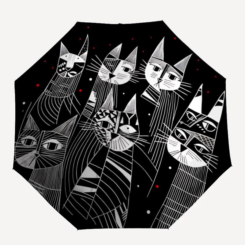 

1pc Cat Collective Automatic Open/Close Umbrella Compact Folding Umbrella, All-Season Portable Umbrella for Women/Men307