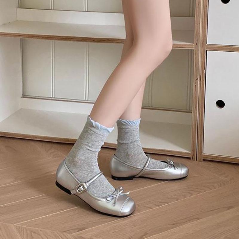 3 Pairs Spring/Summer Women's Thin Hollow-Out Mid-Calf Socks Ballet Bubble Tongue Lace Socks for Girls Women