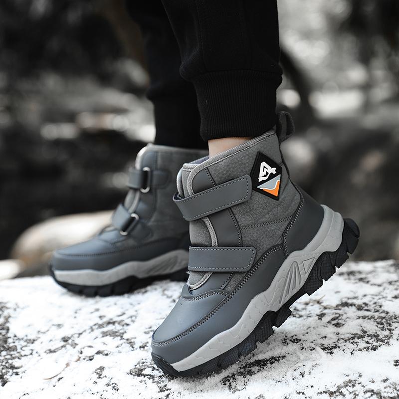 Children Warm Snow Boots Kids Winter Cotton Shoes Non-slip Snow Outdoor Warm Plush Boots High Top Warm Furry Footwear Waterproof Warm Sneakers