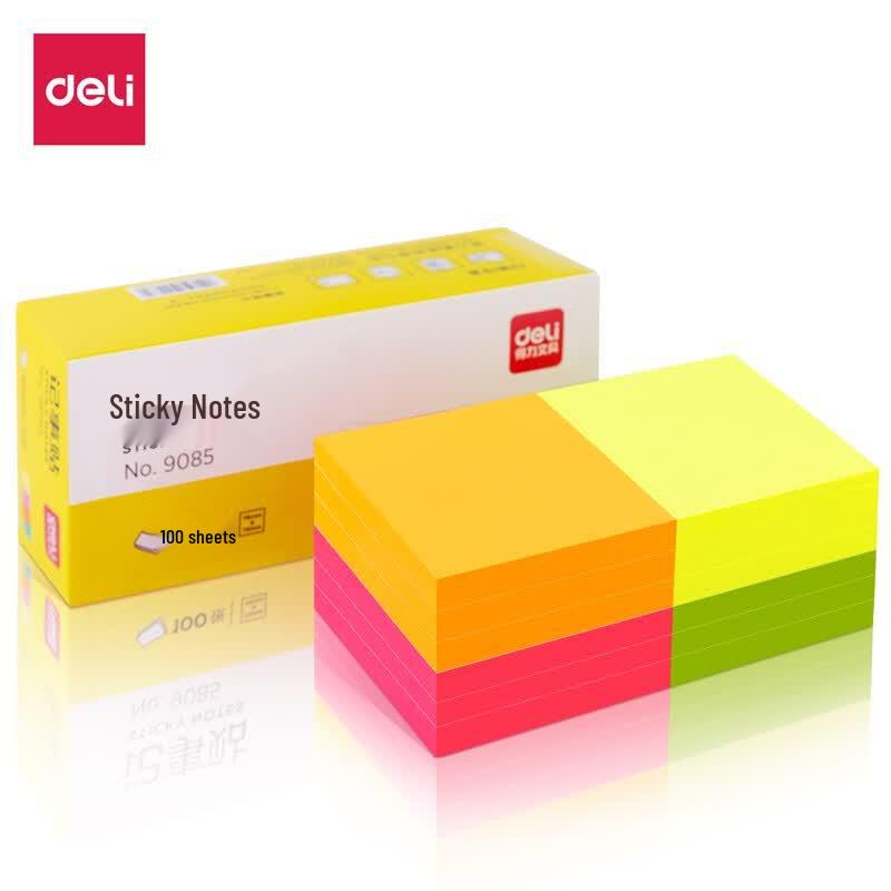 Deli Fluorescent Sticky Notes Memo Pad 76x76mm