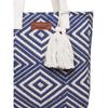 Blue Diamond Textured Cotton Tote Bag