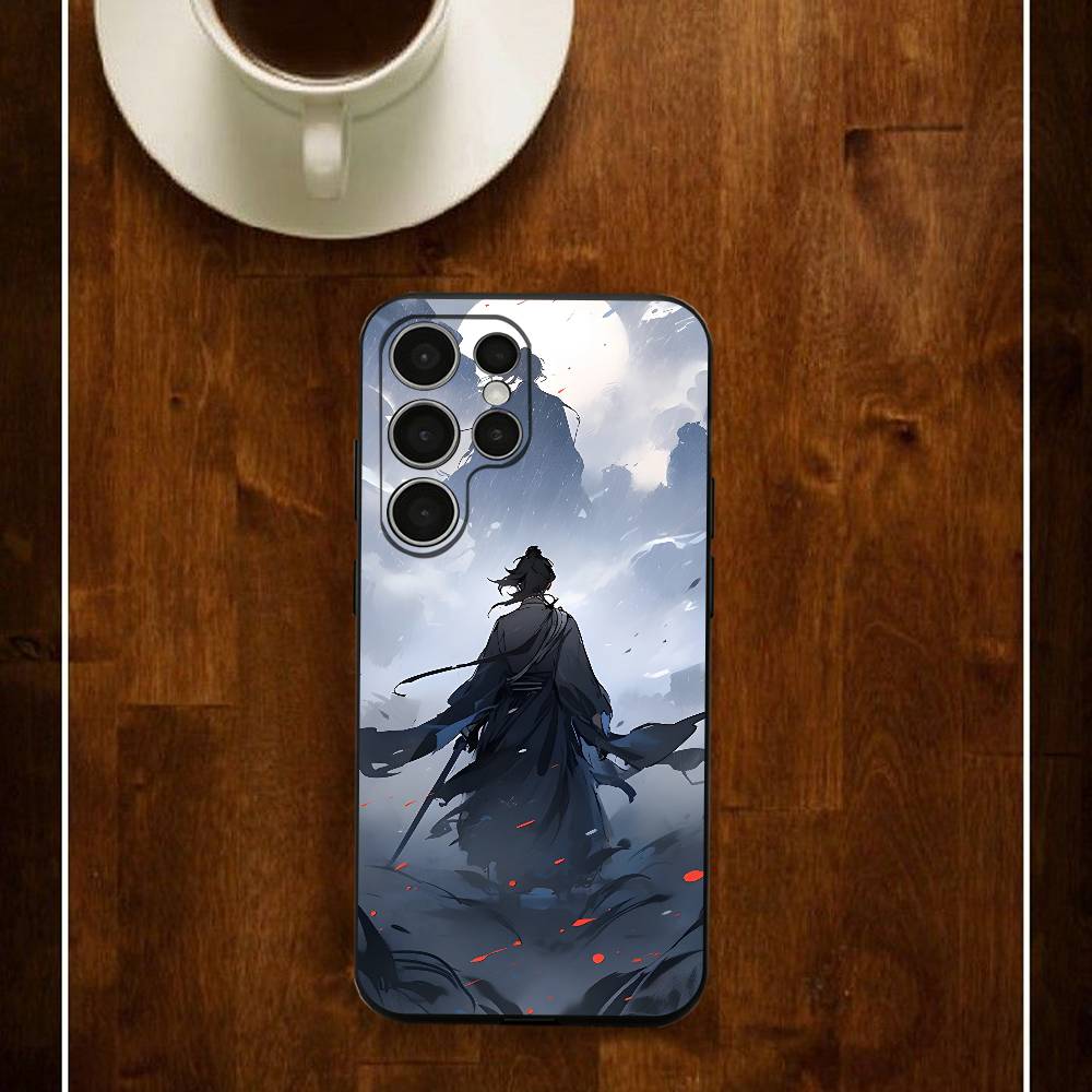

Sword Wuxia Man Silicone Case For Samsung S25 24 23 22 21 20 Plus Ultra 5G Lite Shockproof Cover Samsung S24ULTRA