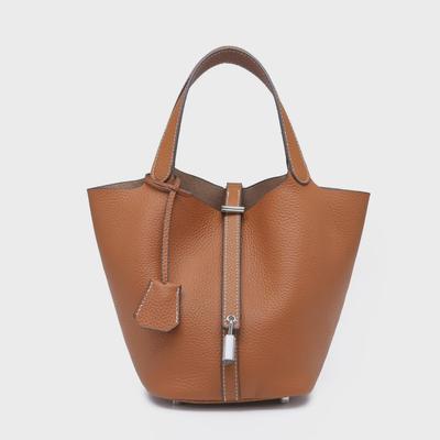2024 Herbst Große Kapazität Hand-Held Rindsleder Bucket Bag