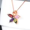 ZHOUYANG Qualité Supérieure Concis Fleur Rose Doré Couleur Mode Pendentif Bijoux Sakura Fabriqué Avec Cristal Autrichien Bijoux Cadeau N406
