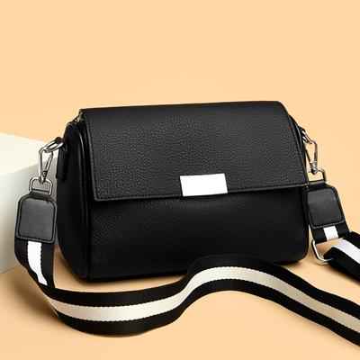 Genuine Cowhide Crossbody Bag for Women Monochromatic Shoulder Bag Luxury Feminine Messenger Tote
