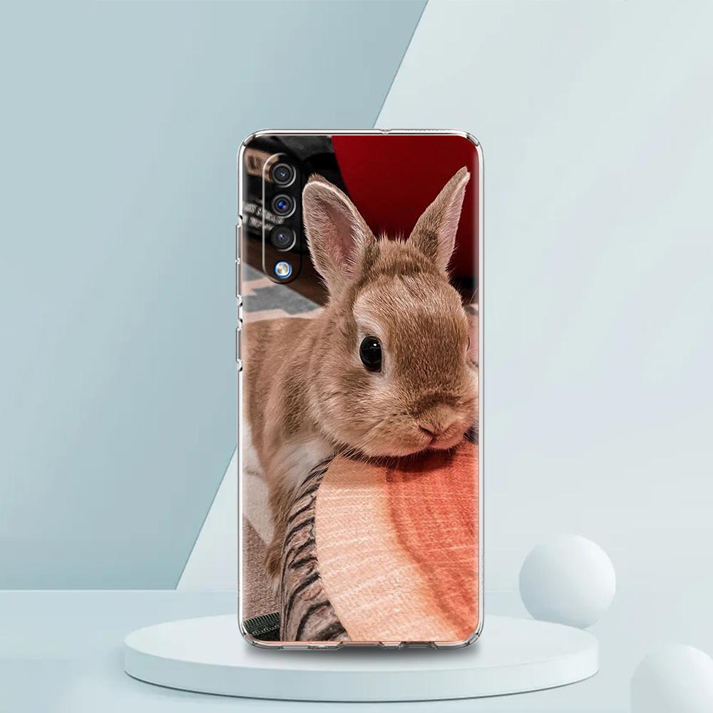 Cute White Baby Rabbits Phone Case For Samsung A16 A14 A12 A22 A32 5G A34 A42 A52 A54 A50 A70 A72 A30 A40 A20E A02S A04S A06