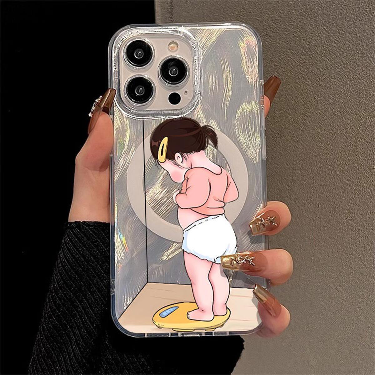 

For Apple Magnetic Phone Case Feather Yarn Magnetic Phone Case IMD Magnetic Phone Case Strong Magnetic High End Cute High Beauty For iPhone 17PROMAX