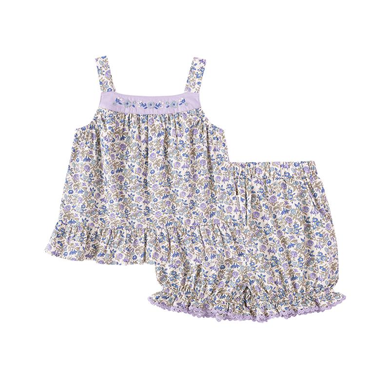 babylove Комплект для девочки: Цветочная майка и шорты 120