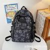 Schoolbag popular schoolbag for male and female junior high school students large capacity simple versatile backpack printed bear new student 