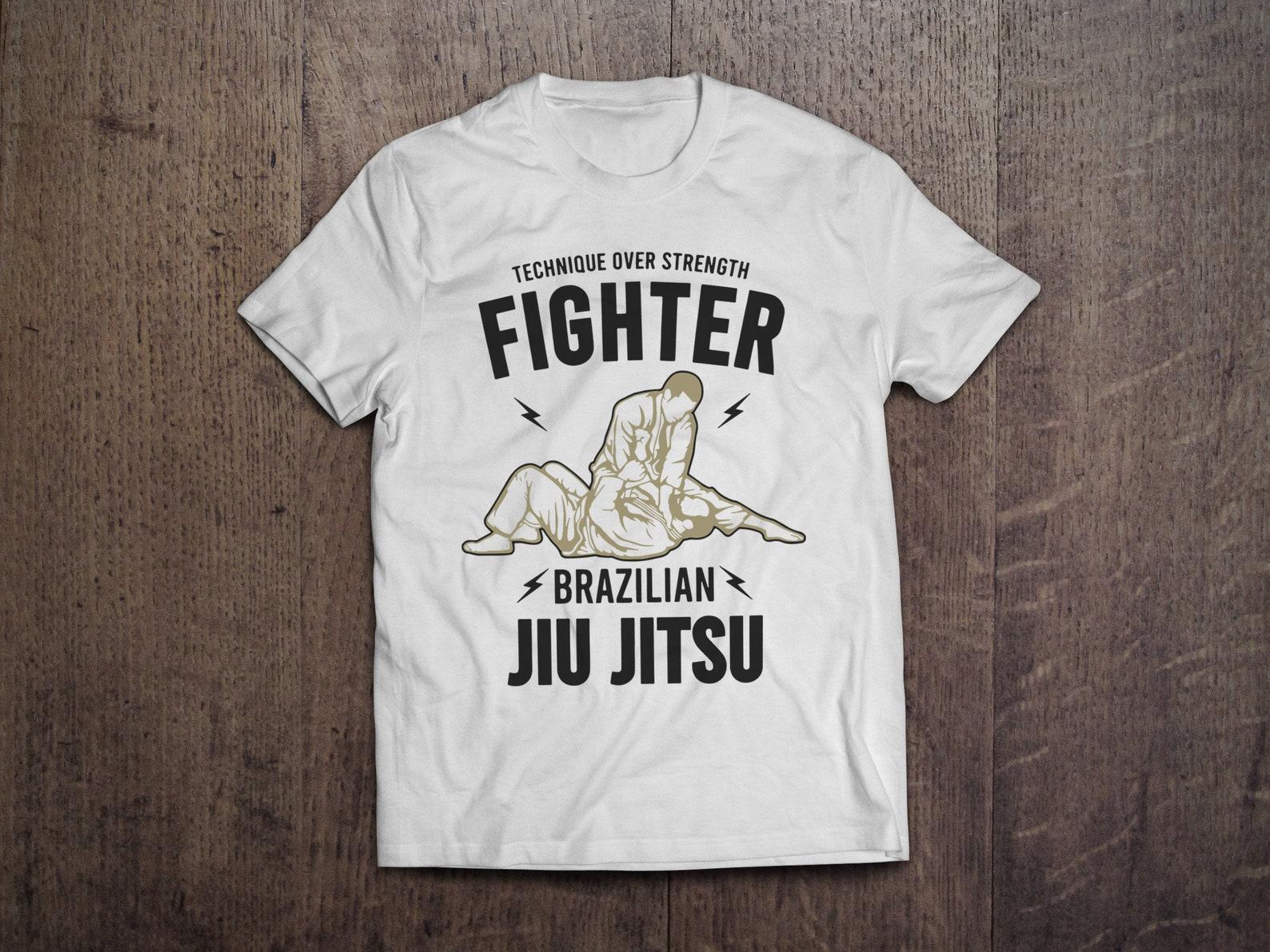 Technique Over Strength Jiu Jitsu / Heavyweight cotton unisex T shirt with print tee top L