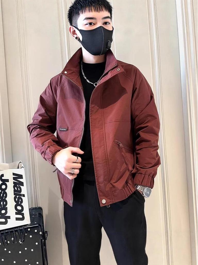 Męska Kurtka Streetwear Wysokiej Jakości na Wiosnę/Jesień – Modna, Luźny Krój, Stylowa Odzież Wierzchnia