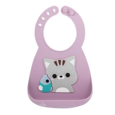 Baby-chan Silicone Bib, Cat, 1 Piece, 1 Piece
