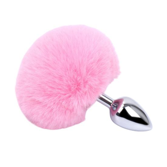 Metal Anal Plugs with Faux Fur Stainless Steel Butt Plugs for Prostate/G-Spot Stimulation Weighted Ergonomic Design Body-Safe Discreet Adult Toy