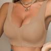 Seamless Front-Closure Plus-Size Push-Up Sports Bra: Sexy, Breathable, Anti-Sagging, Wire-Free Back Support.