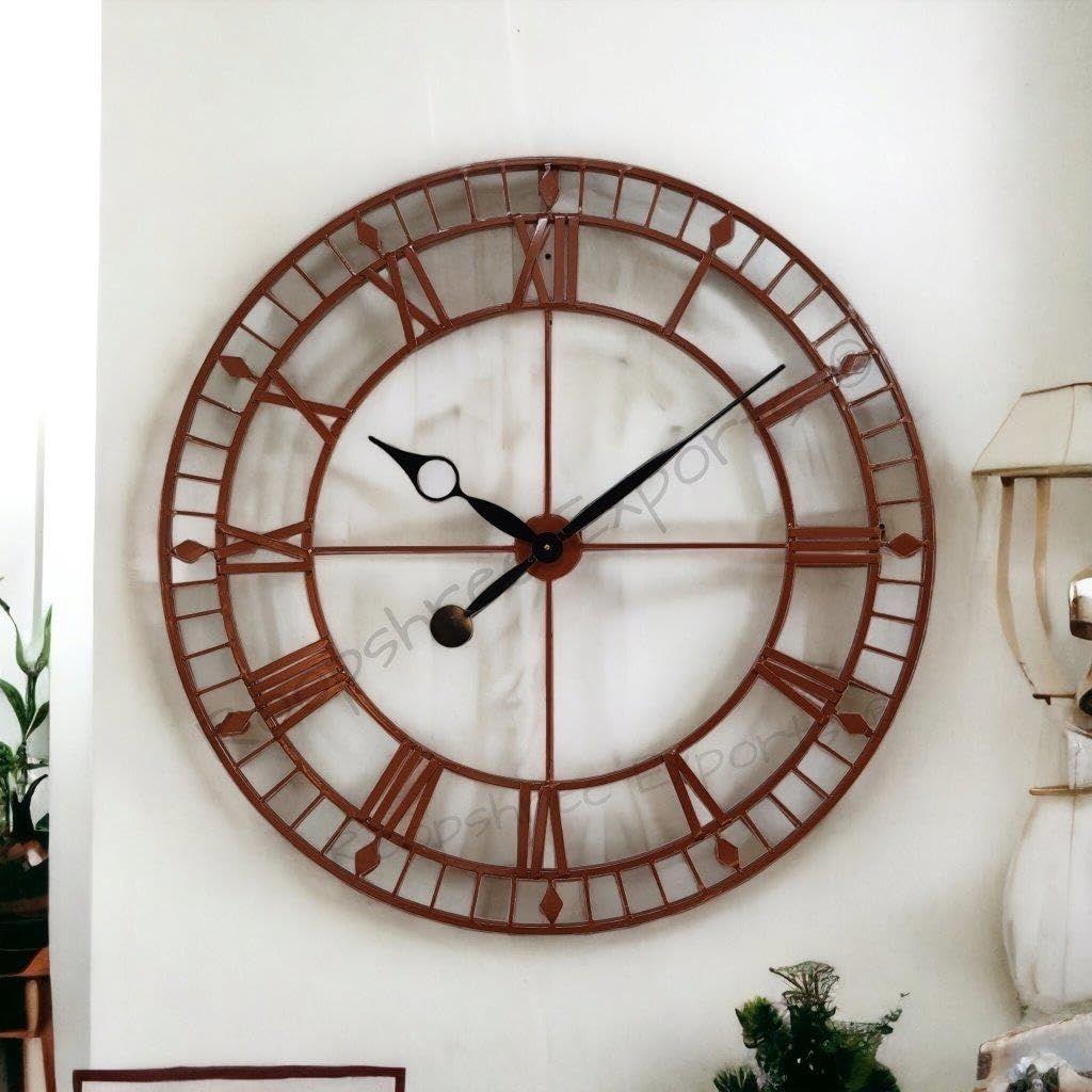 Uhr Handgefertigte Extra Große Analoge Wanduhr/Kupferfarbe / 36 Zoll (90 CM's)