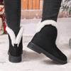 Large size fluffy snow boots for women's autumn and winter new flat-bottomed wind high-top piled thickened cotton shoes