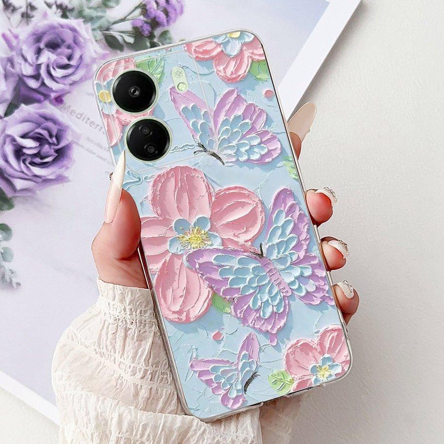 For Xiaomi Poco C65 Case Poco C75 Cover Fashion Butterfly Soft Silicone Capa Phone Back Cover For Xiomi Poco C65 C75 C 65 Bumper