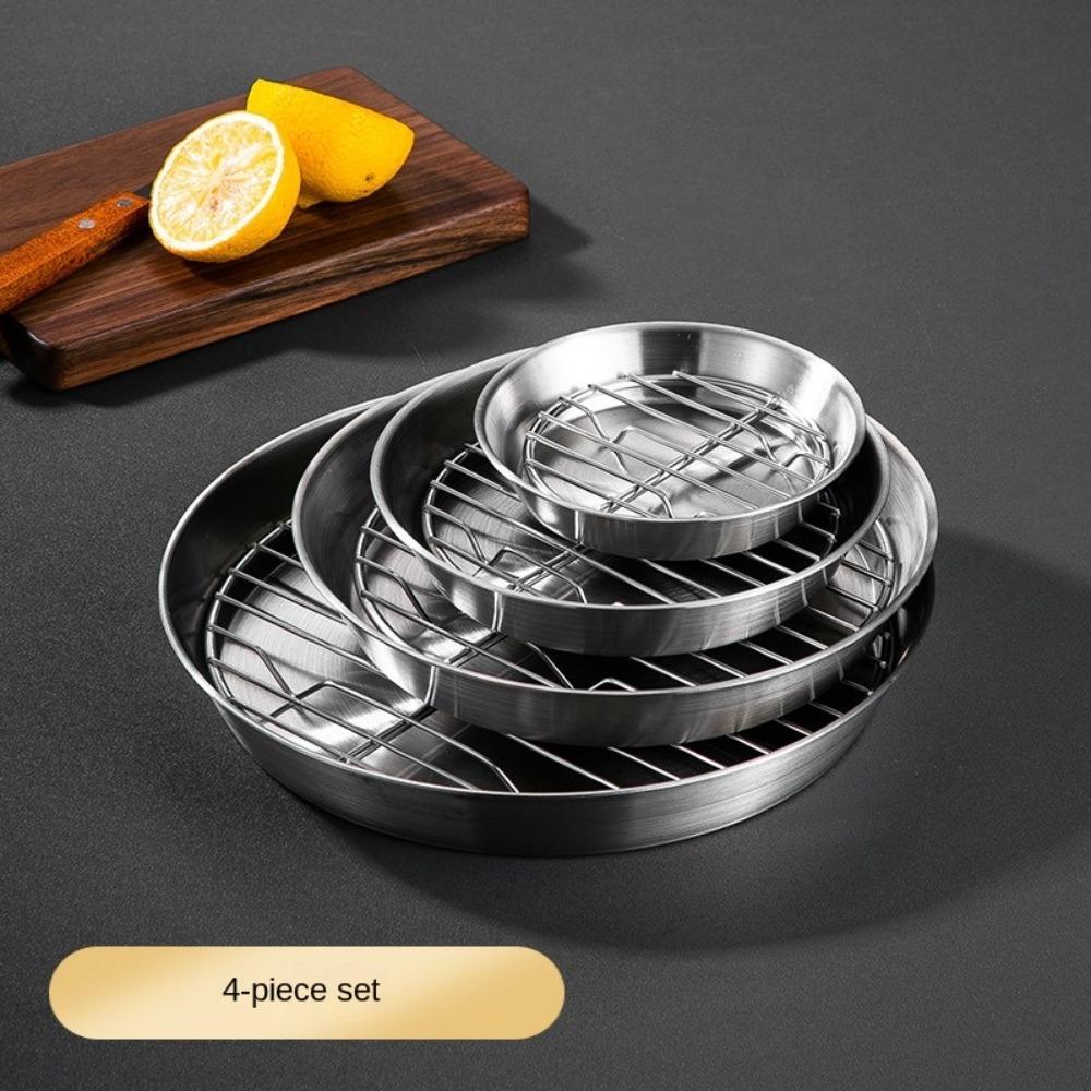 Elevated Mesh Barbecue Tray 304 Stainless Steel Baking Tray Multi-purpose Tray  Air Fryer