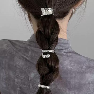 Silver Color Chic Metal Smooth Hair Clips Simple Geometric Hairpin Low Ponytail Hair Claws Women Girls Fashion Hair Accessories
