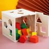 Wooden Shape Sorting Intelligence Box - 3D Geometric Blocks for Early Education & Parent-Child Interaction