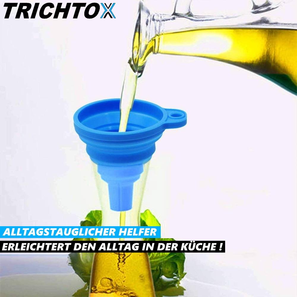 TRICHTOX Funnel Folding Funnel Filling Aid Foldable Blue [2 Pieces]