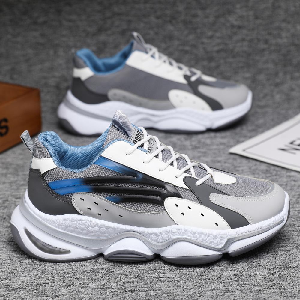 

Foreign trade extra large size men s shoes breathable mesh sports shoes enlarged and fattened casual shoes thickened outsole popcorn 45 небо синє кольору