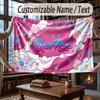 Mountain Landscape Theme Throw Blanket Custom Name Text Personalized Blanket Soft Cozy Blanket for Home Sofa Bed