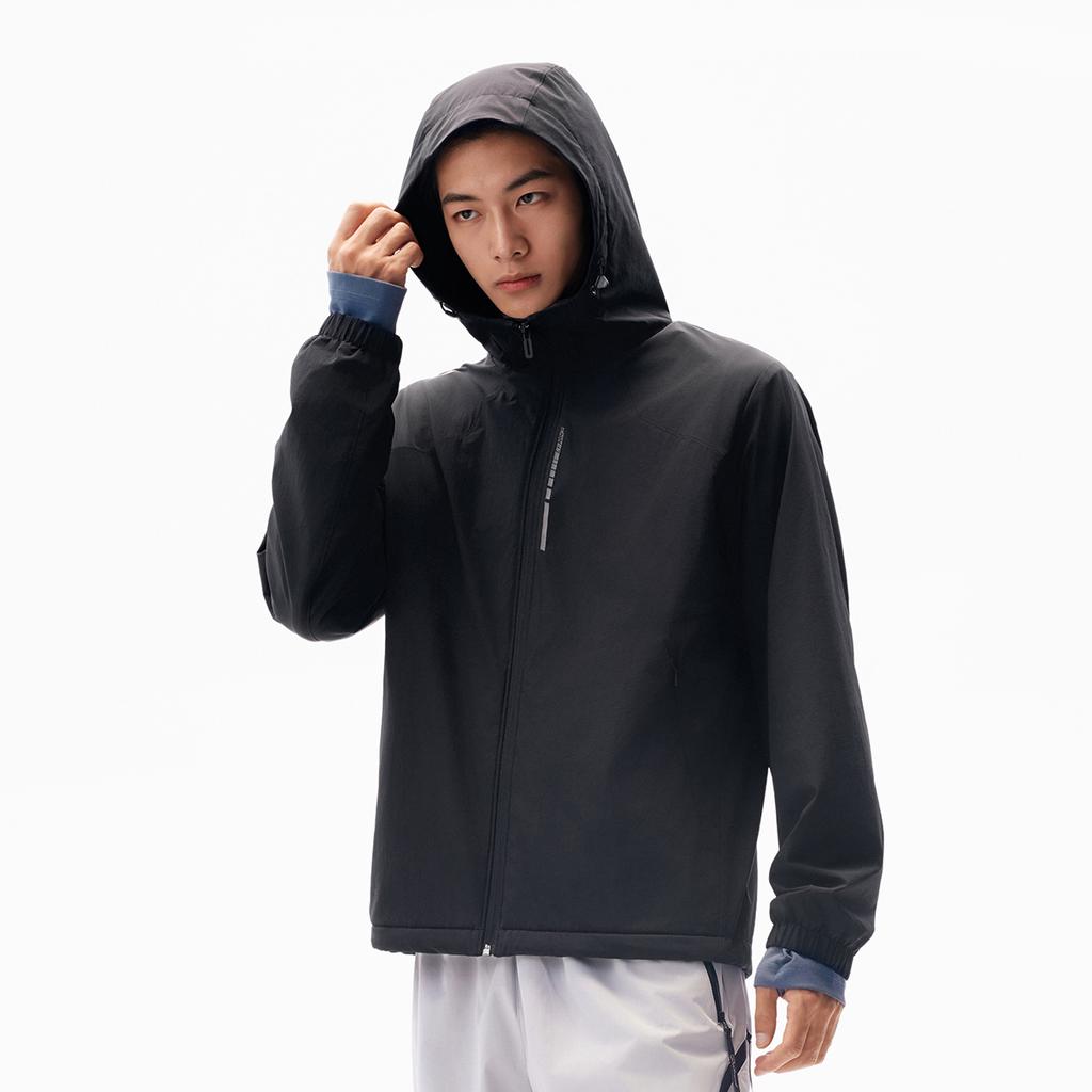 Li-Ning Fitness Series Urban Cycling Commuting Casual Sports Training Windproof Water-Repellent Hooded Windbreaker Men Outerwear Black AFDVE83-5